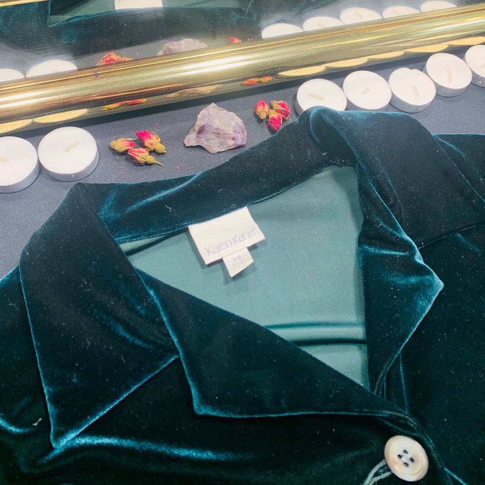 Forest Green Velvet Blazer/Cardigan